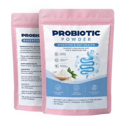 Polvo probiótico de tres cepas para el bienestar intestinal diario de las mujeres con fórmula dispersible en agua instantánea y vida útil de 24 meses