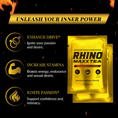 RHINO MAXX Male Vitality Herbal Ginseng Tea Natural Energy Bags