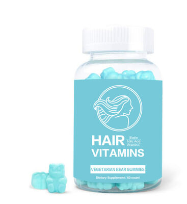 Bon prix OEM Marque privée Biotine et collagène gomme de croissance des cheveux 60/bouteille Vitamine d'ours sucre en ligne