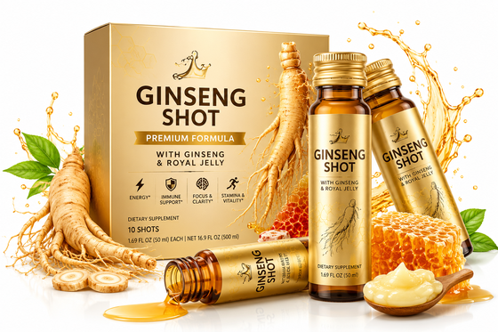 Bom preço Suplemento de reforço de energia de marca privada com extrato de Panax Ginseng e Royal Jelly Shot Oral Liquid on-line